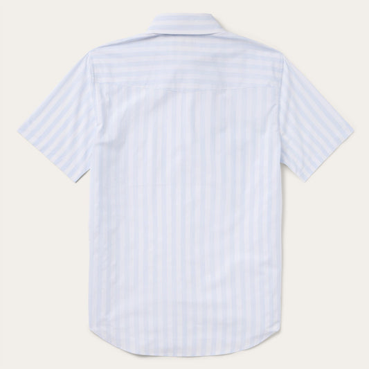 Stripe Oxford Short Sleeve Western Shirt Men