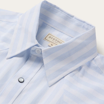 Stripe Oxford Short Sleeve Western Shirt Men