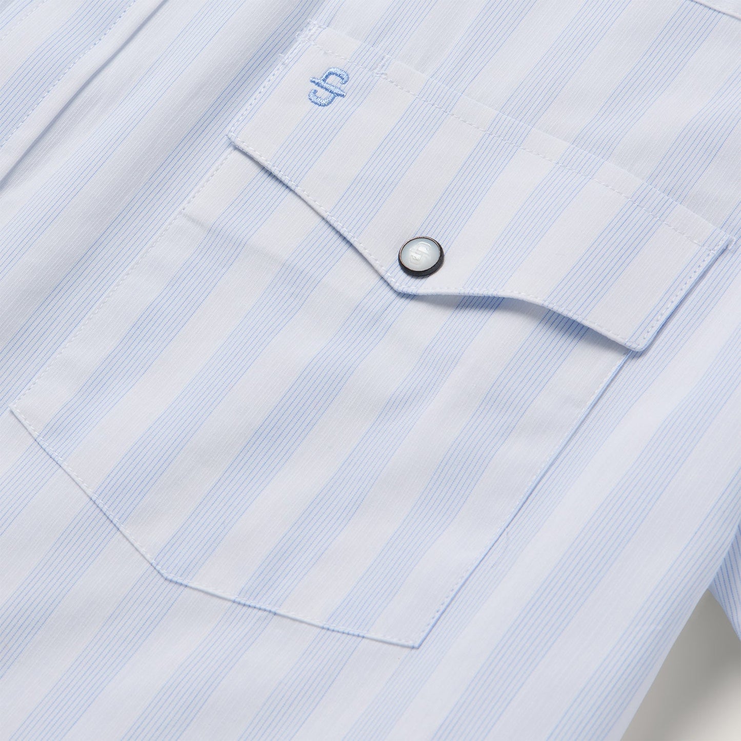 Stripe Oxford Short Sleeve Western Shirt Men
