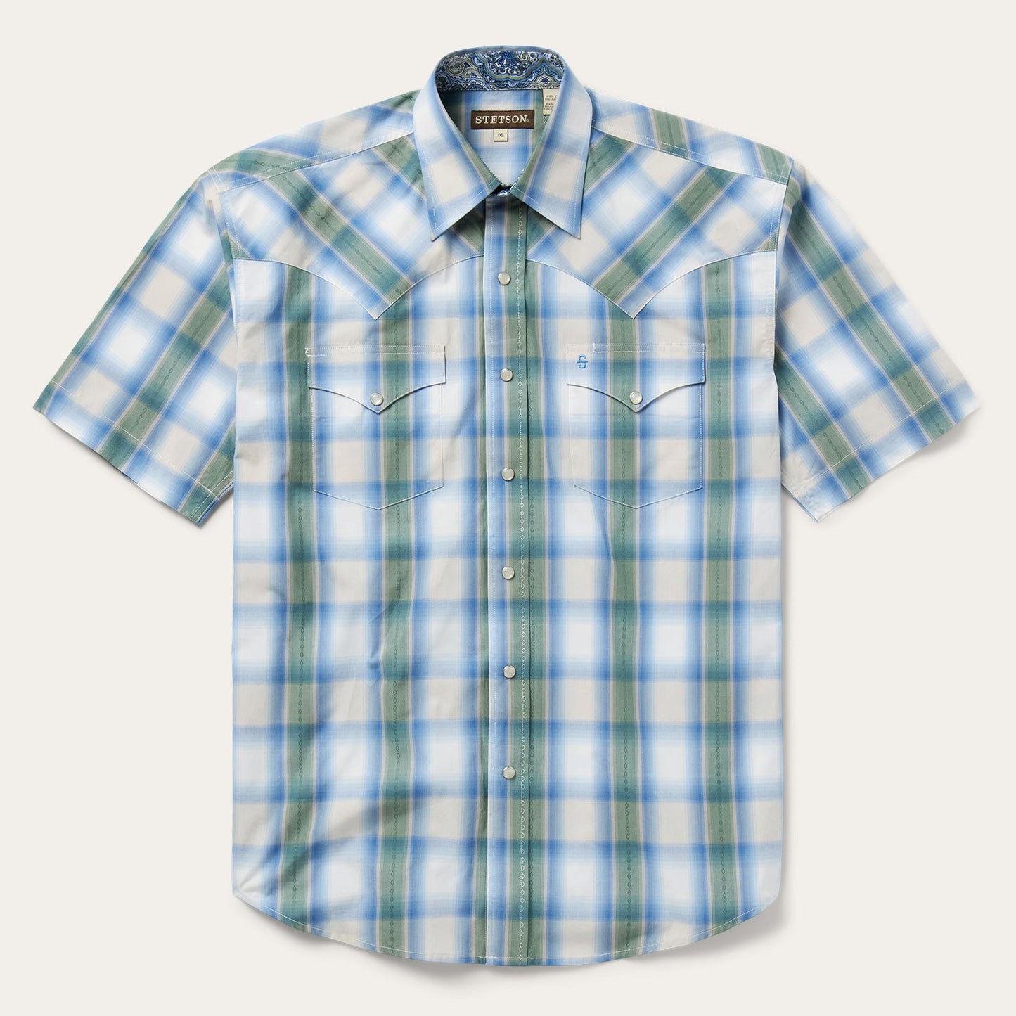 Moss Plaid ShortSleeve Western Shirt Men