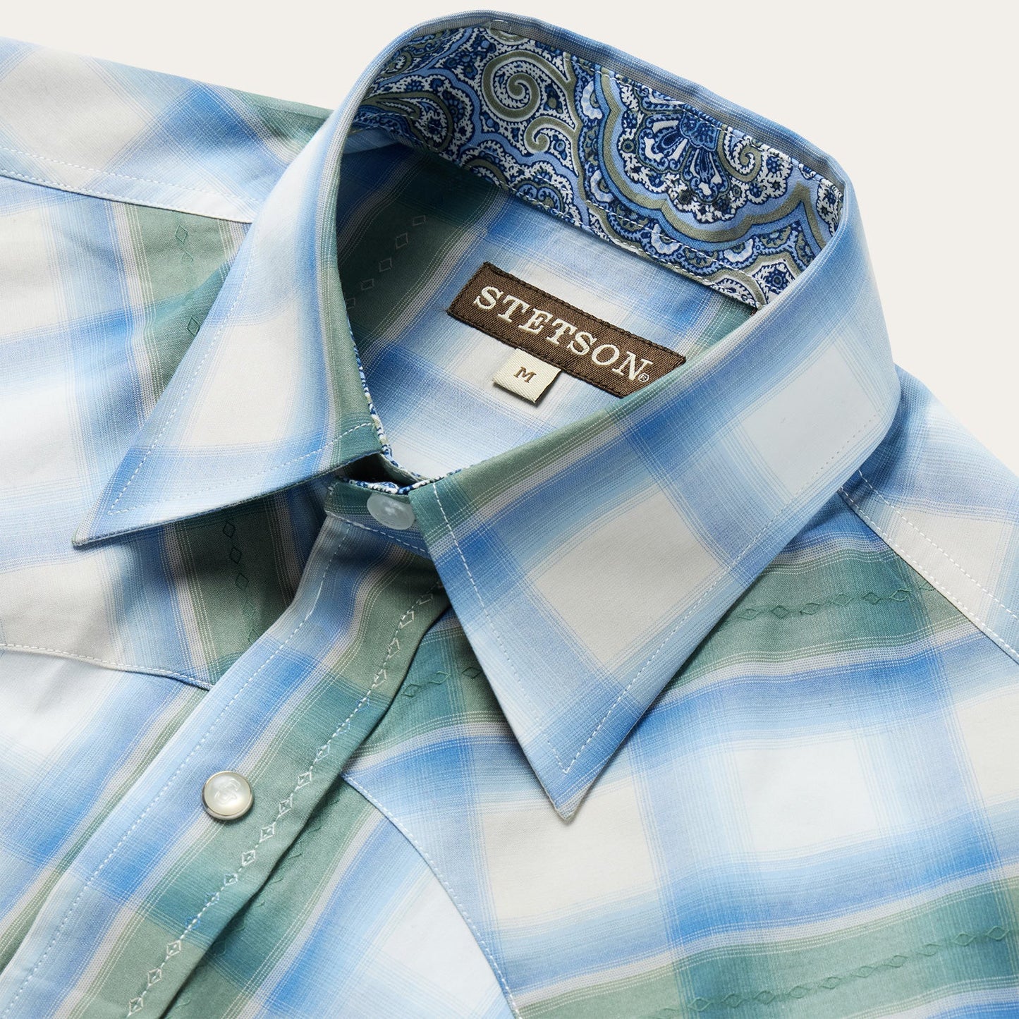 Moss Plaid ShortSleeve Western Shirt Men