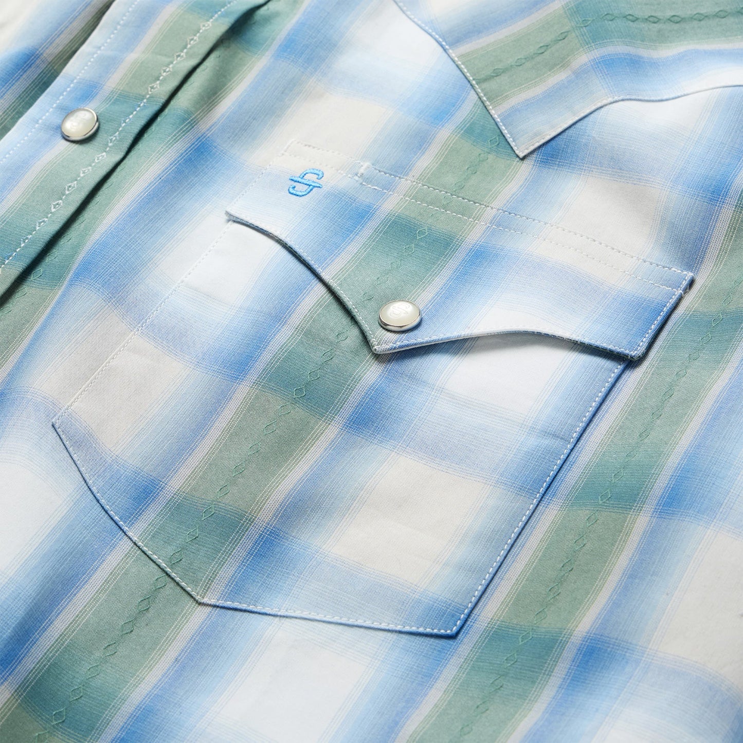Moss Plaid ShortSleeve Western Shirt Men