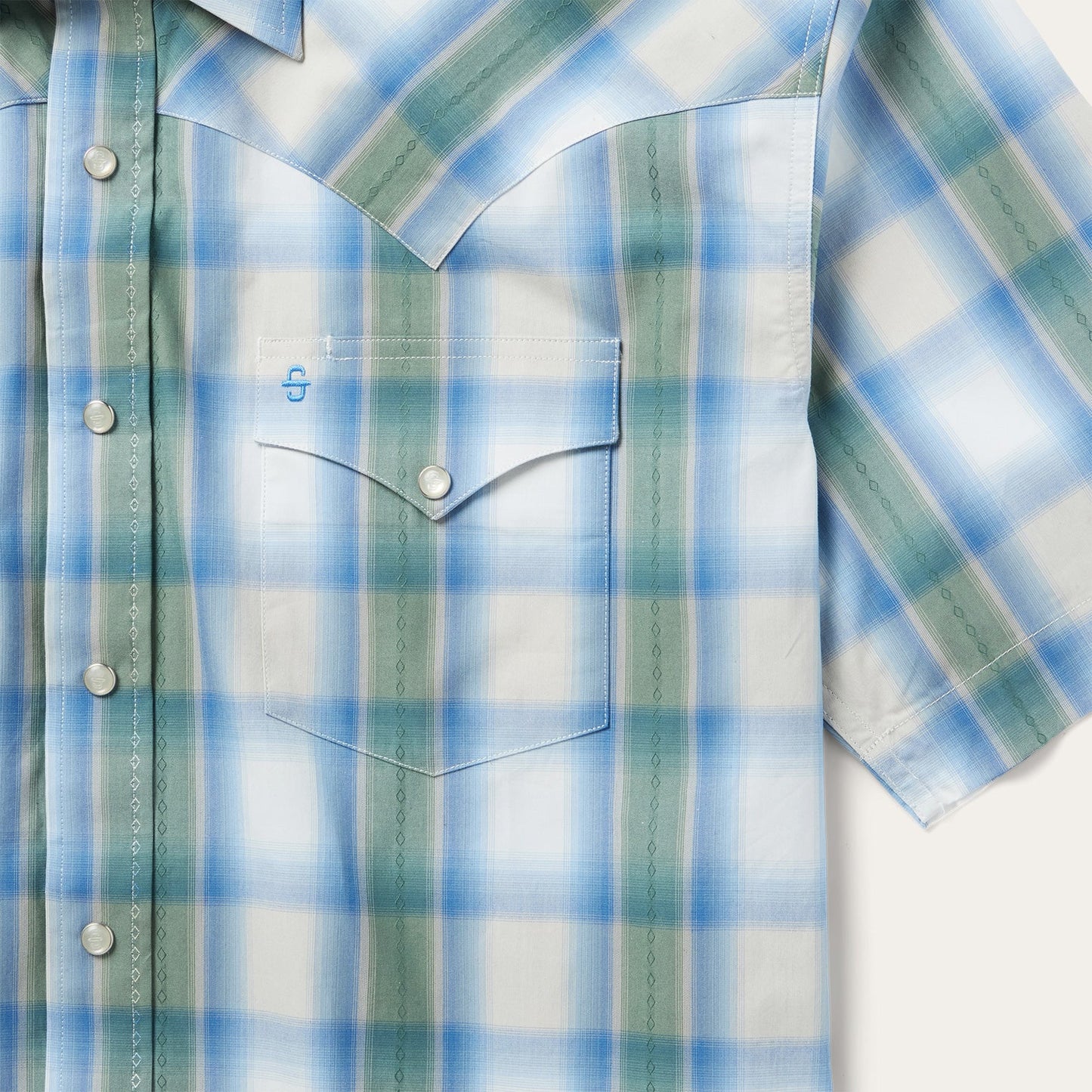Moss Plaid ShortSleeve Western Shirt Men