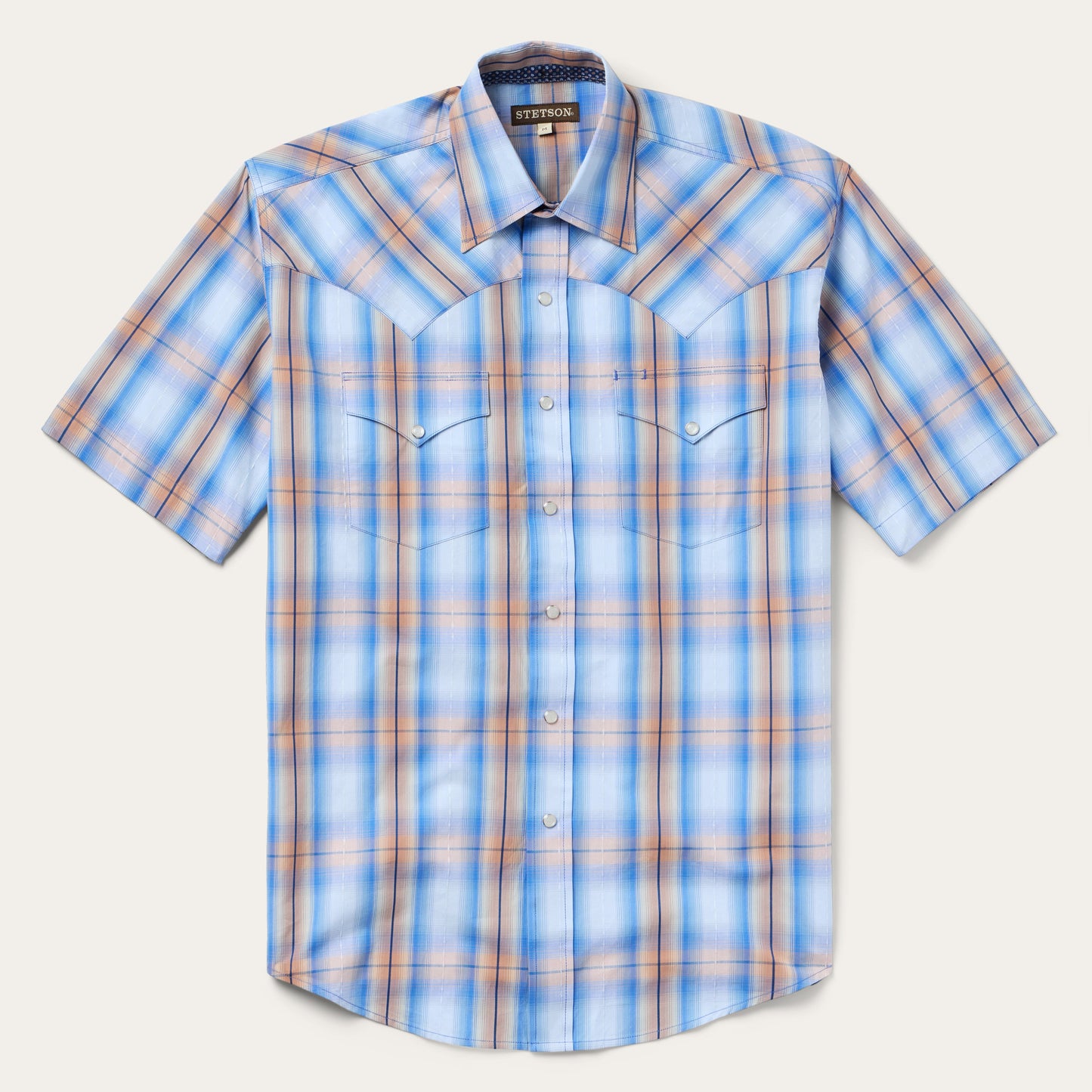 Sunrise Plaid ShortSleeve Western Shirt Men