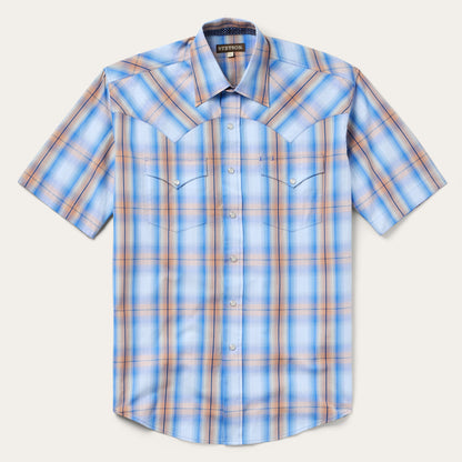 Sunrise Plaid ShortSleeve Western Shirt Men