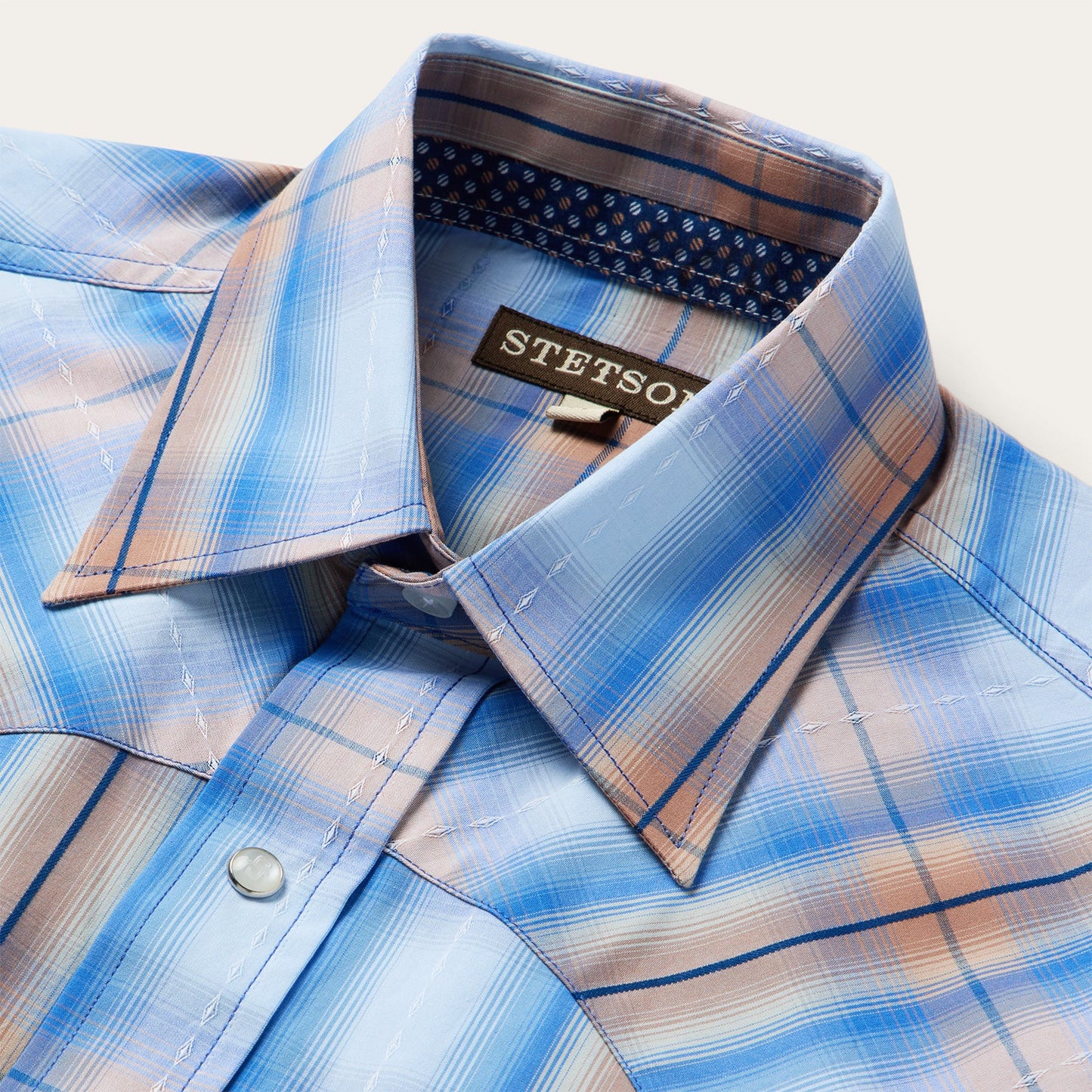 Sunrise Plaid ShortSleeve Western Shirt Men