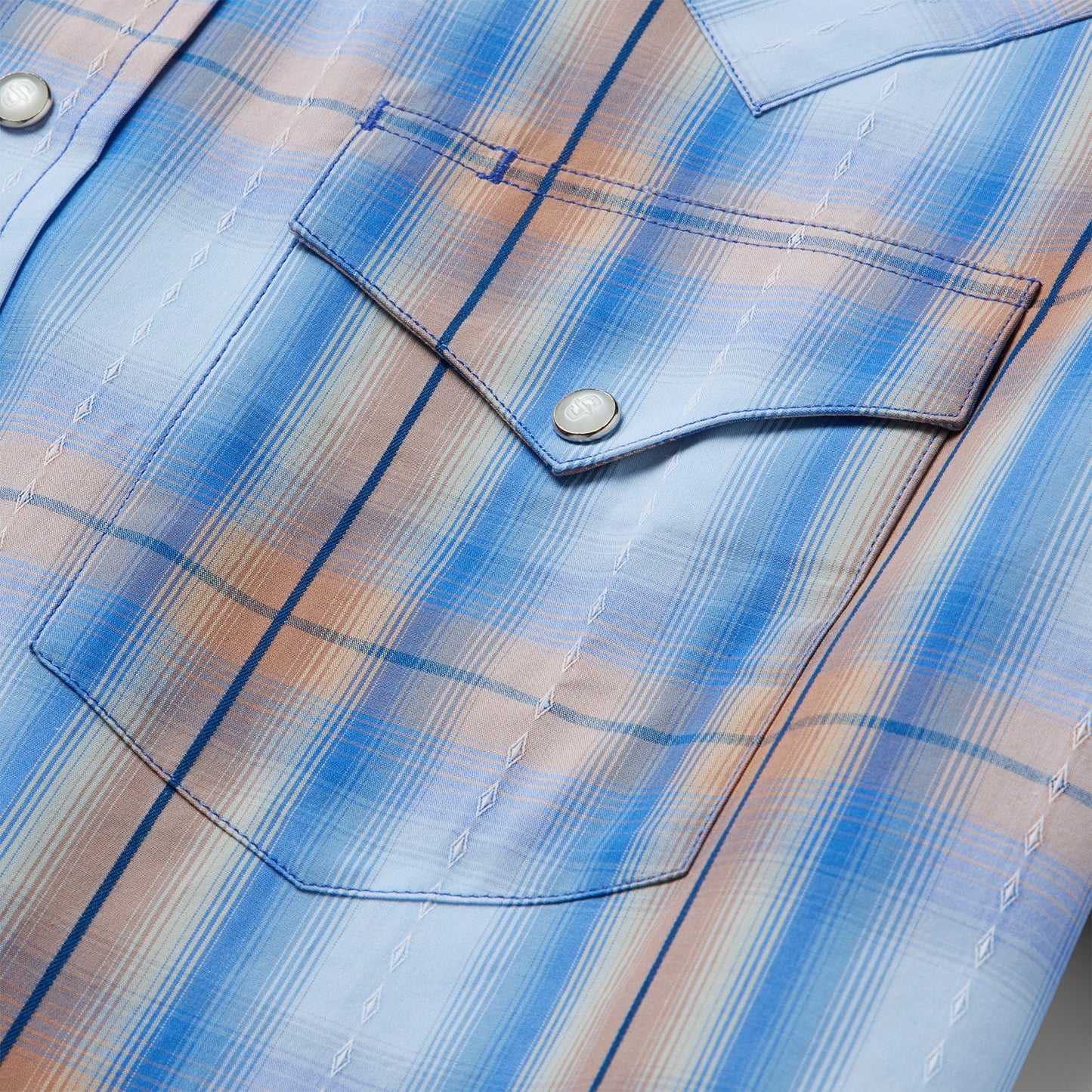Sunrise Plaid ShortSleeve Western Shirt Men