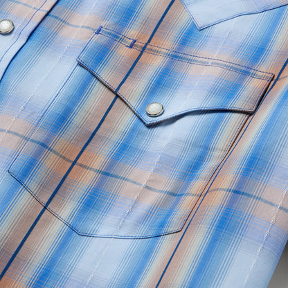 Sunrise Plaid ShortSleeve Western Shirt Men