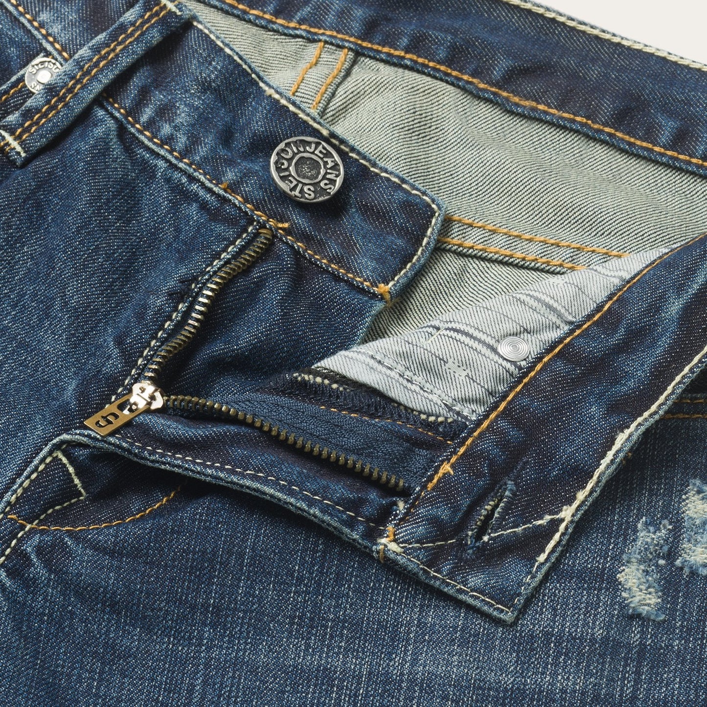 1014 Fit Destructed Dark Wash Jeans