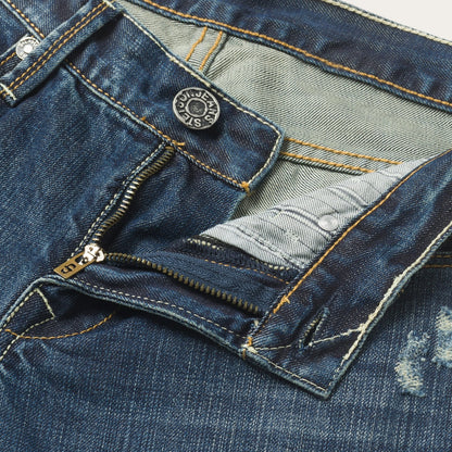 1014 Fit Destructed Dark Wash Jeans
