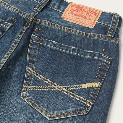 1014 Fit Destructed Dark Wash Jeans