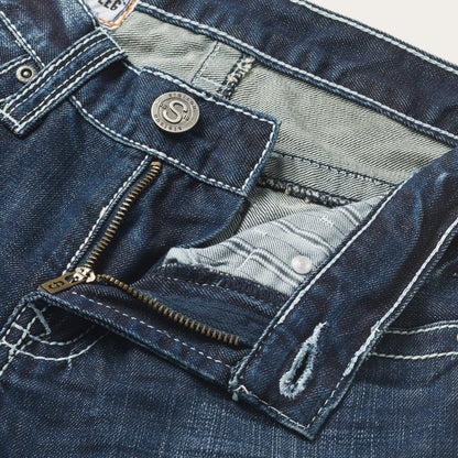 1014 Fit Destructed Medium Wash Jeans