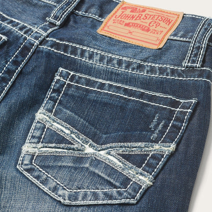1014 Fit Destructed Medium Wash Jeans