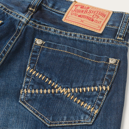 1014 Fit Semi-Destructed Wash Jeans