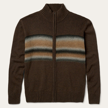 Ombre Border Stripe Cardigan Mens
