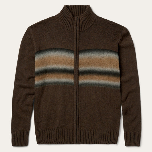 Ombre Border Stripe Cardigan Mens