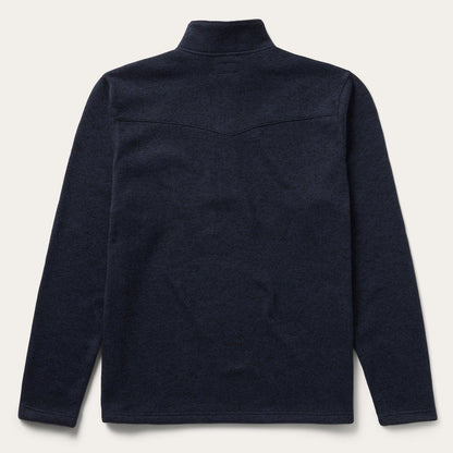 Button Front Blue Pullover Knit Sweater Mens