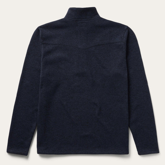 Button Front Blue Pullover Knit Sweater Mens
