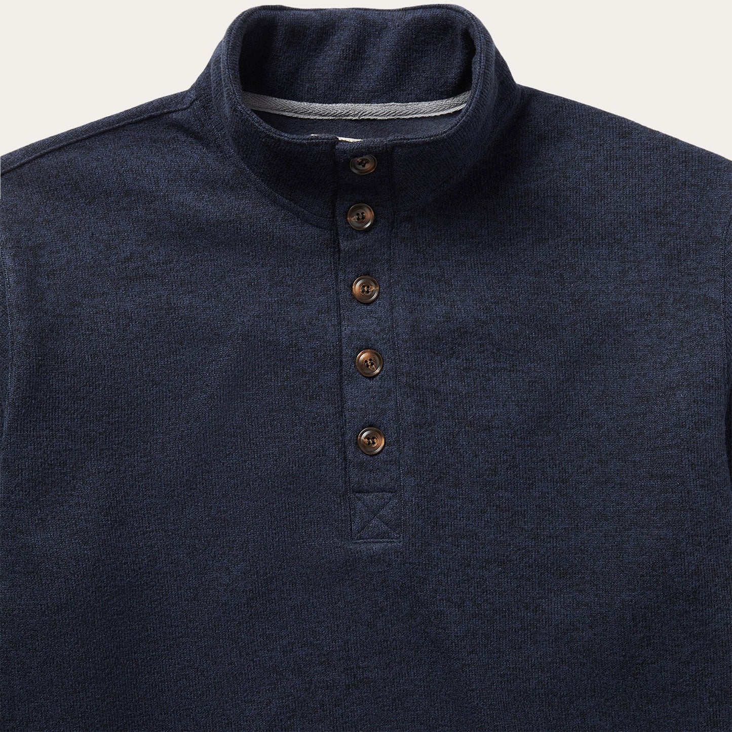 Button Front Blue Pullover Knit Sweater Mens