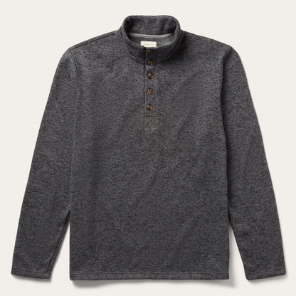 Button Front Grey Pullover Knit Sweater Mens