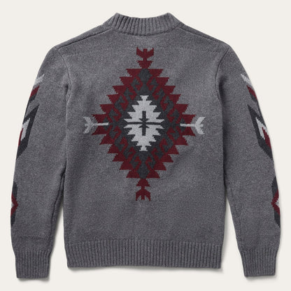 Grey Aztec Cardigan Mens