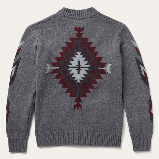 Grey Aztec Cardigan Mens
