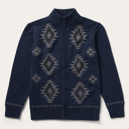 Navy Aztec Cardigan Mens
