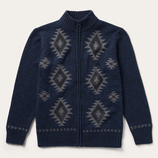 Navy Aztec Cardigan Mens