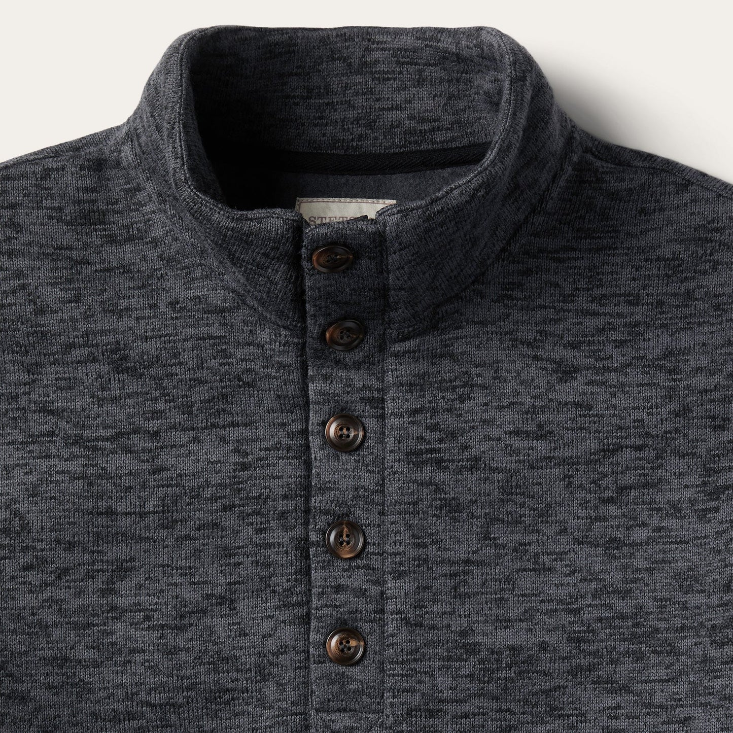 Grey Bonded Knit Sweater Mens