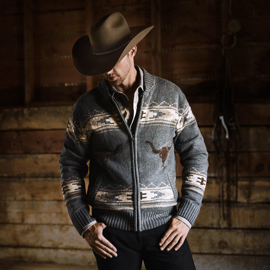 Longhorn Cardigan Mens