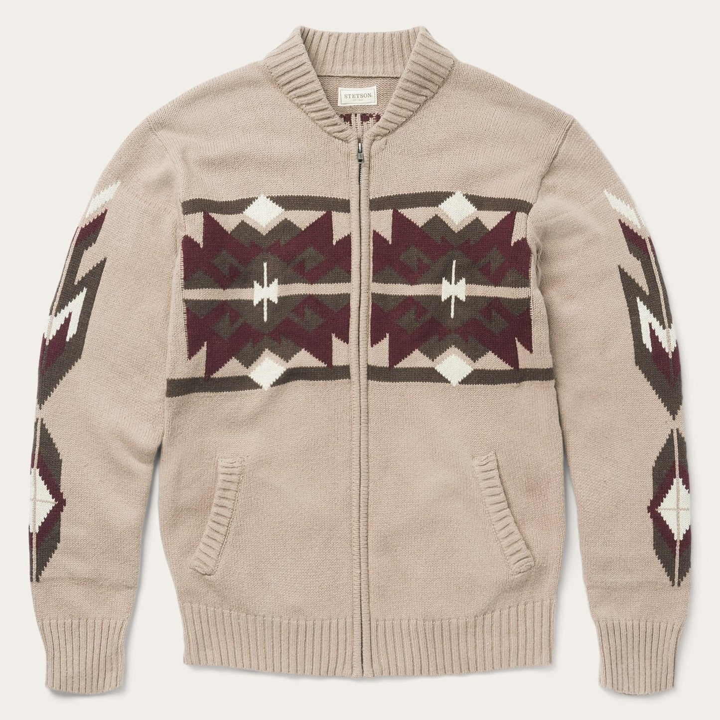Brown Aztec Cardigan Mens