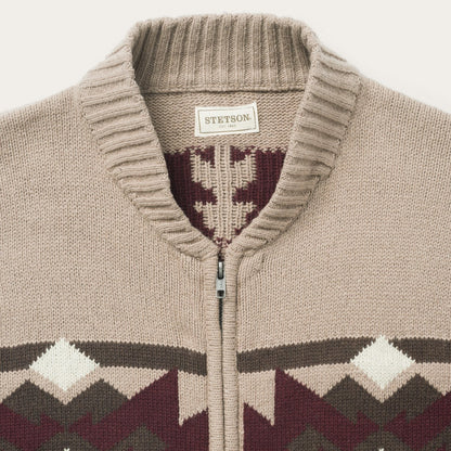 Brown Aztec Cardigan Mens