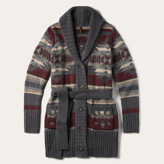 Aztec Belted Cardigan Women