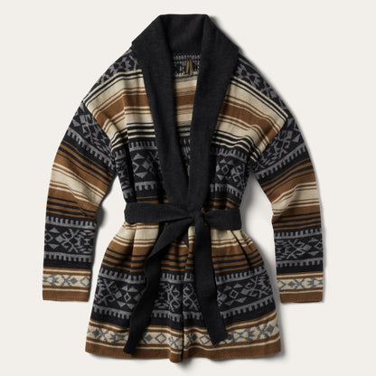Brown Serape Belted Cardigan Women