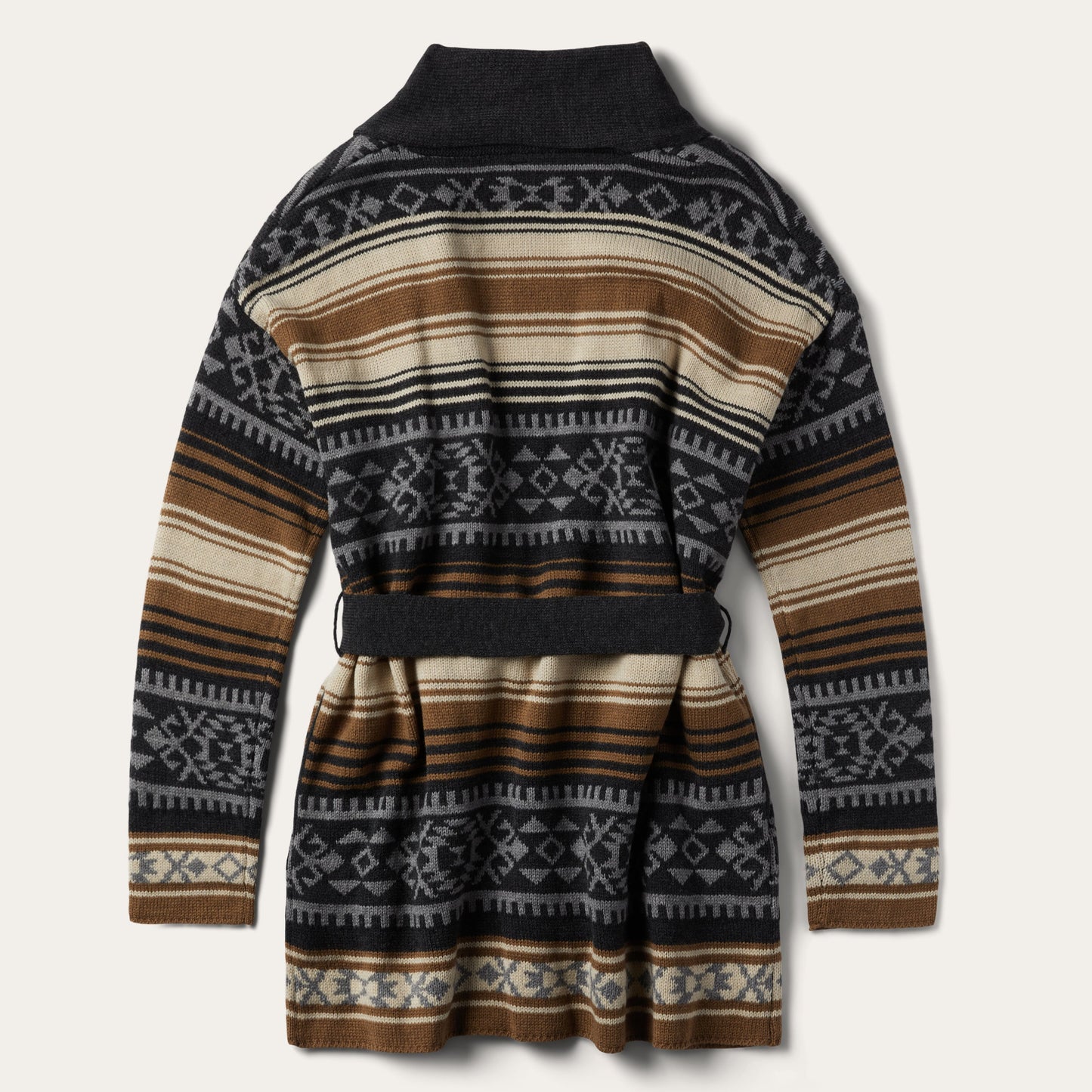 Brown Serape Belted Cardigan Women