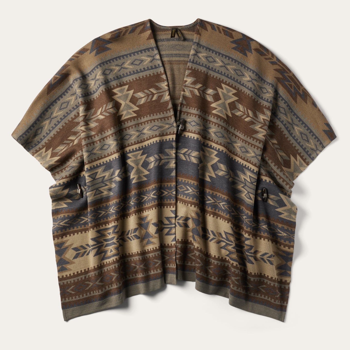 Aztec Print Sweater Poncho Women