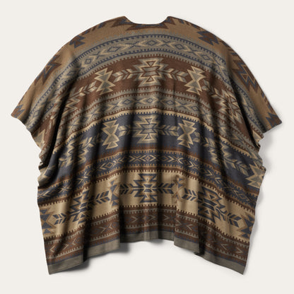 Aztec Print Sweater Poncho Women