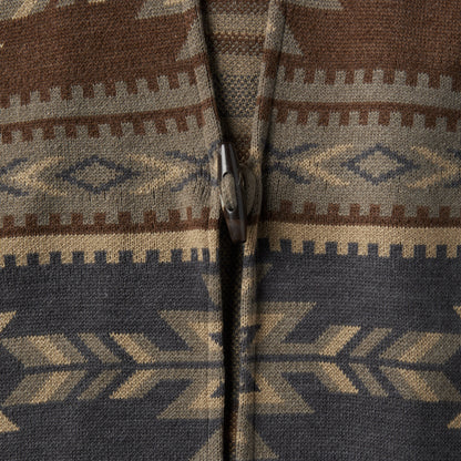 Aztec Print Sweater Poncho Women