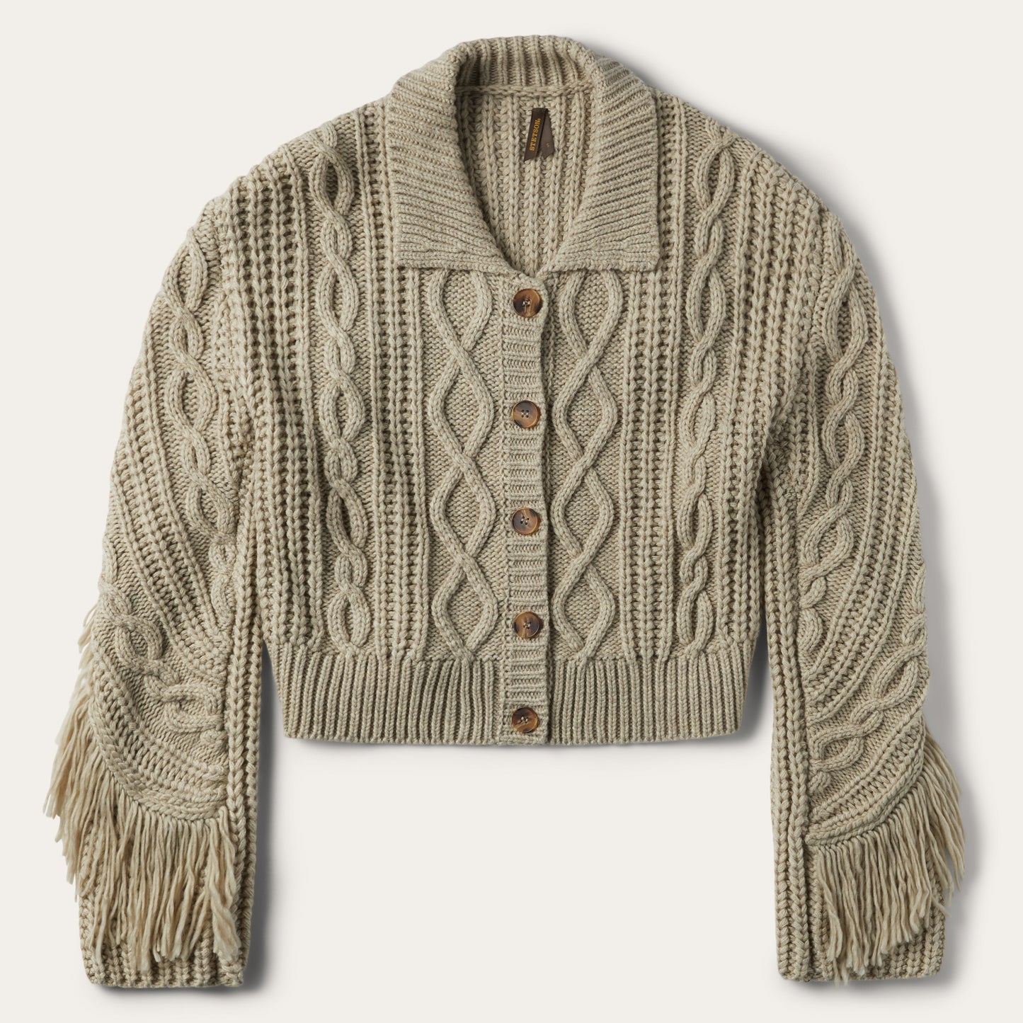 Cream Fringed Cardigan Women