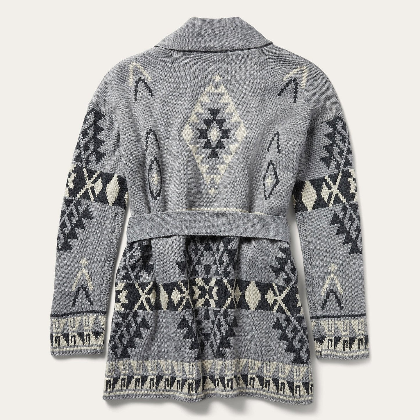 Chunky Knit Tie Sweater in Grey Women