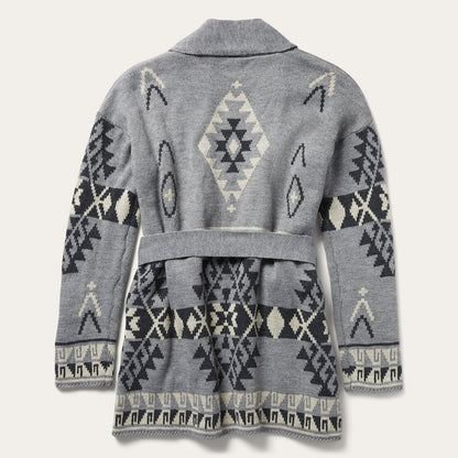 Chunky Knit Tie Sweater in Grey Women