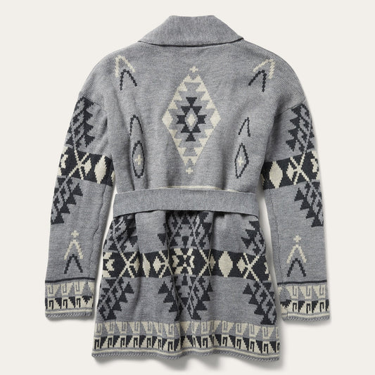 Chunky Knit Tie Sweater in Grey Women
