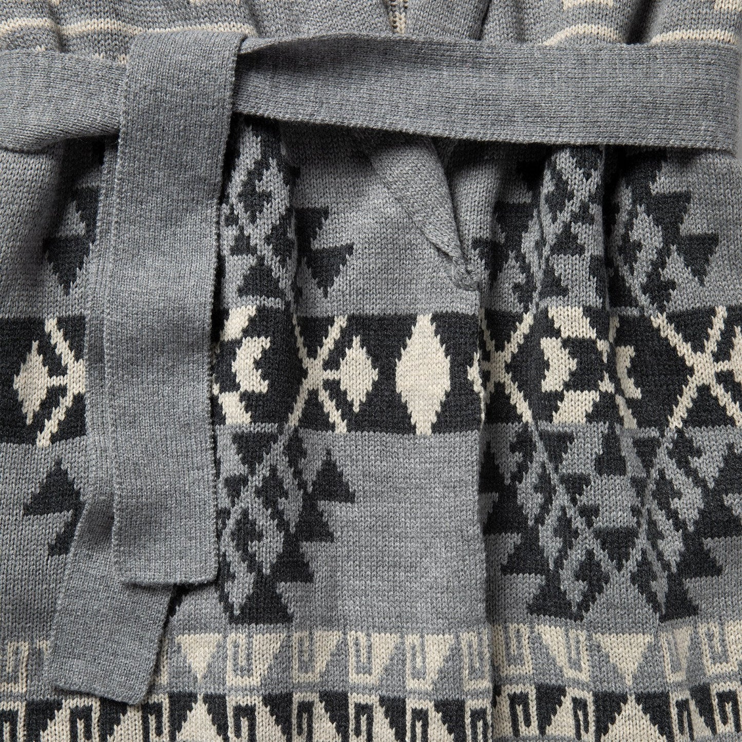 Chunky Knit Tie Sweater in Grey Women