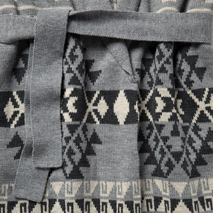 Chunky Knit Tie Sweater in Grey Women