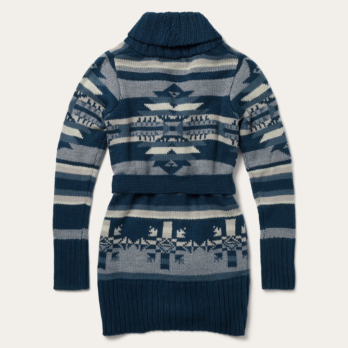 Indigo Aztec Belted Cardigan Women
