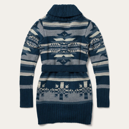 Indigo Aztec Belted Cardigan Women