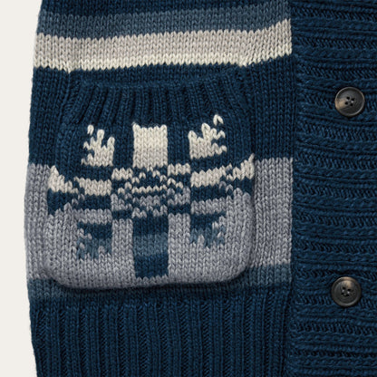 Indigo Aztec Belted Cardigan Women