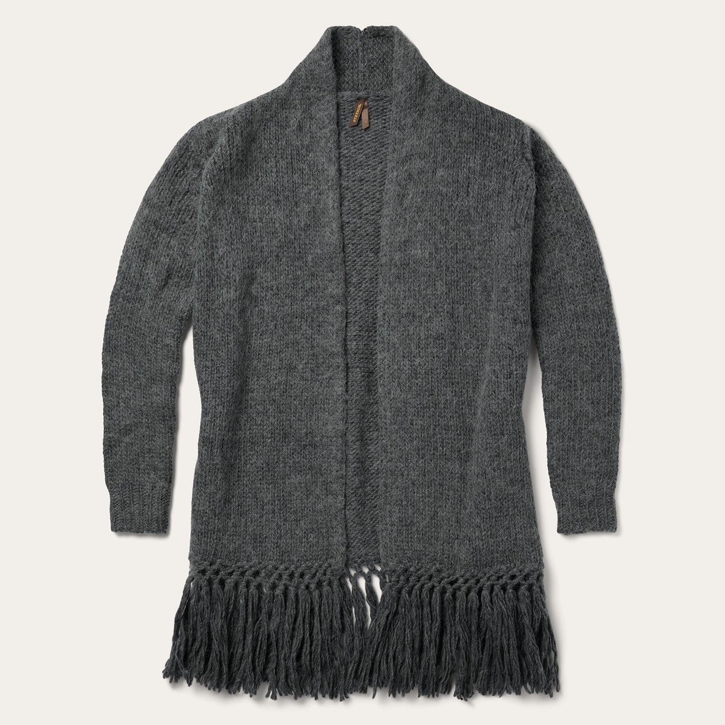 Charcoal Fringed Cardigan Women