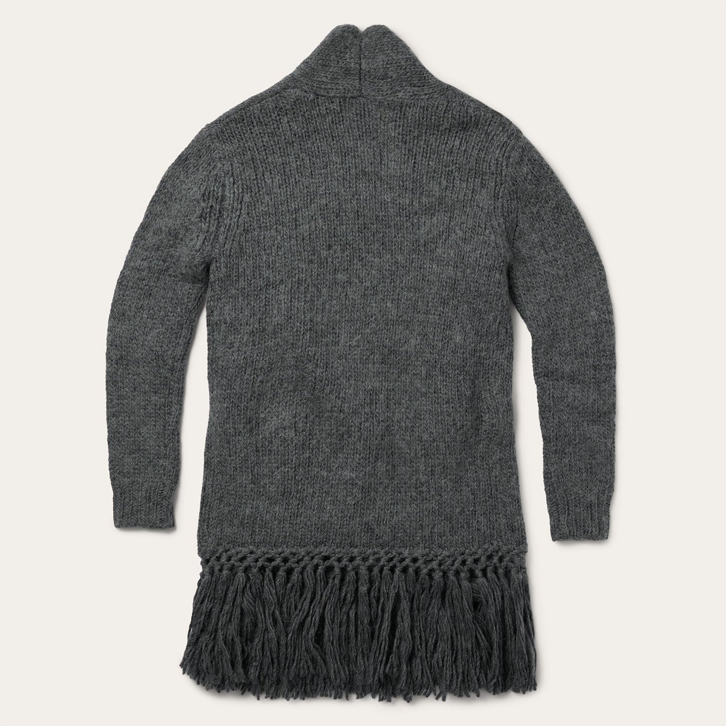Charcoal Fringed Cardigan Women
