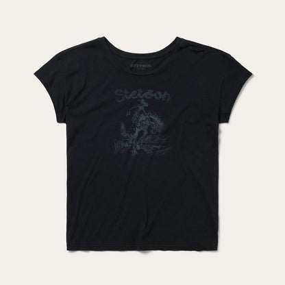 Bucking Cowboy Graphic Tee Women
